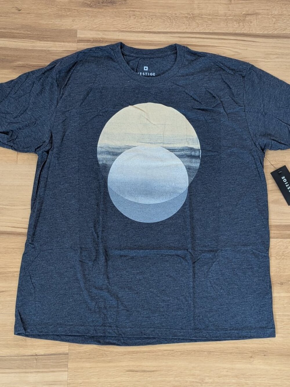 NWT Vestige Tri-Blend Graphic Tee Circle Design Heather Navy Blue 2XL Crewneck